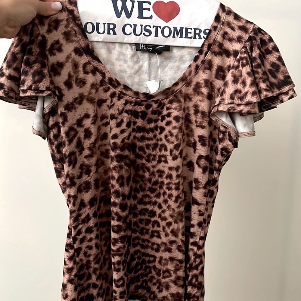 INC leopard blouse